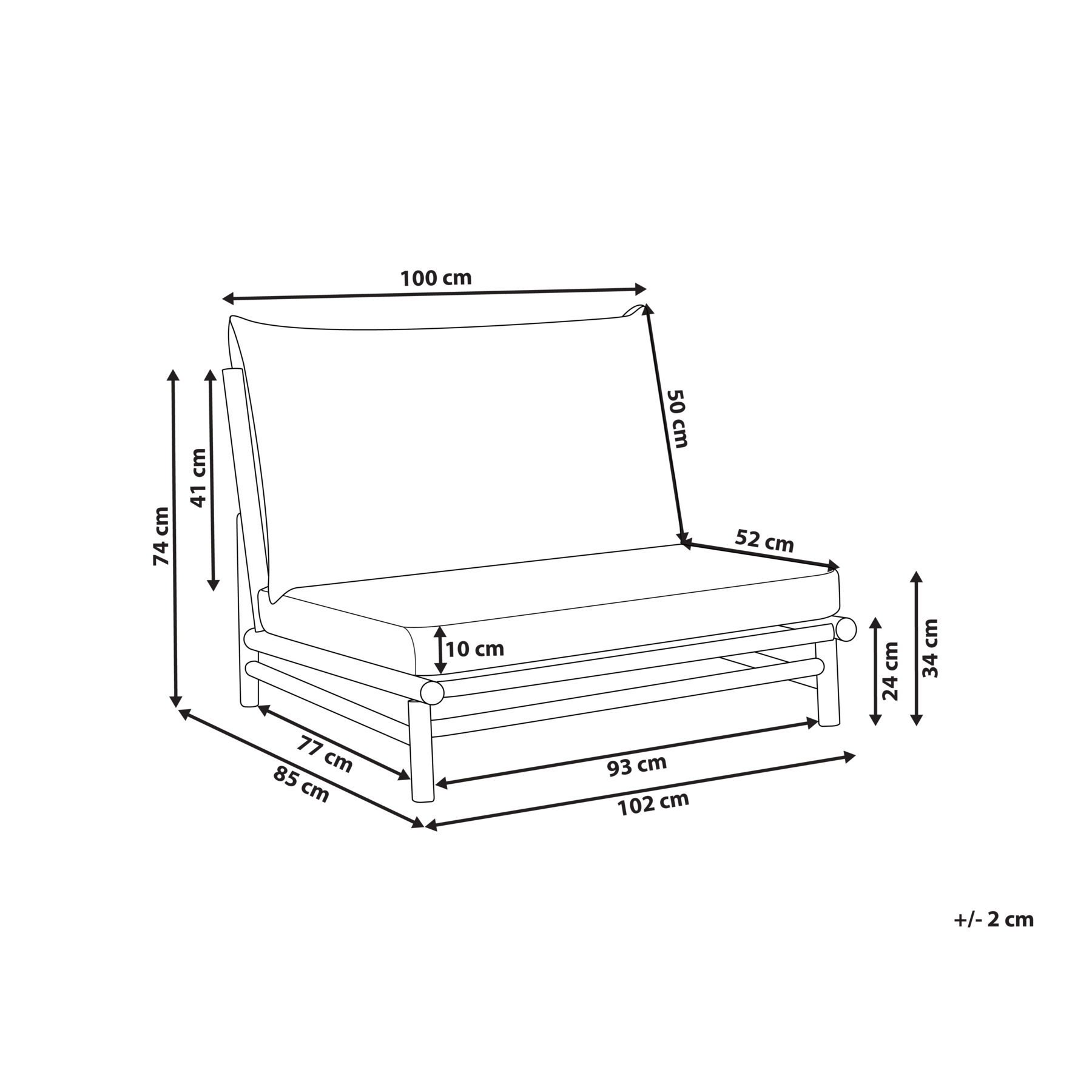 Beliani - TODI - Fauteuil - Gebroken wit - Bamboe
