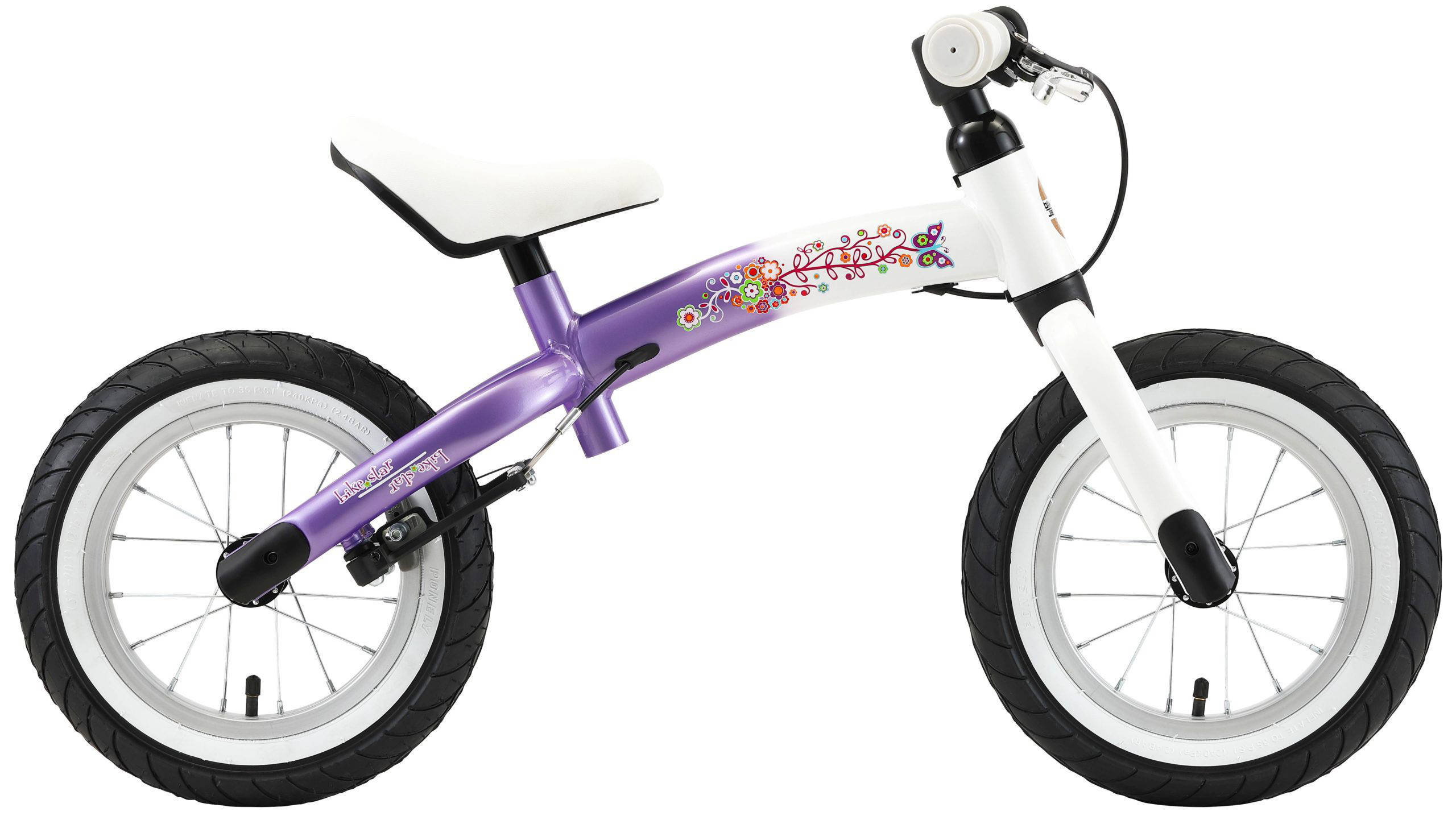 BikeStar Sport, meegroei loopfiets, 12 inch, lila wit