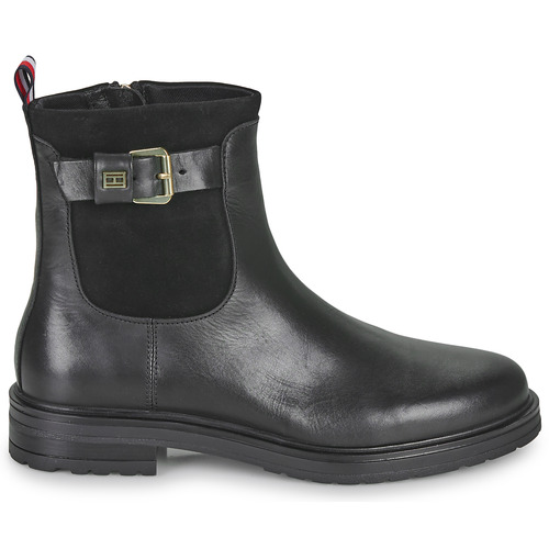 Tommy Hilfiger - THERMO MATERIAL MIX BELT BOOTIE - Noir