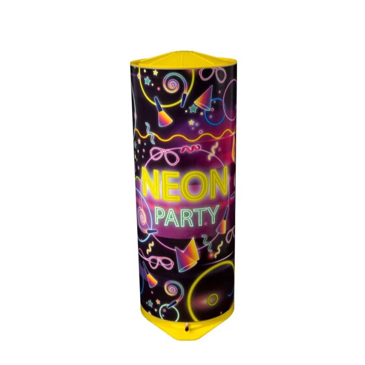 (25cm) Ø10cm Maxi Tischbombe Party Spiele   Dekoration Partybombe für Geburtstage / Silvester (TB25-561) - Neon Party