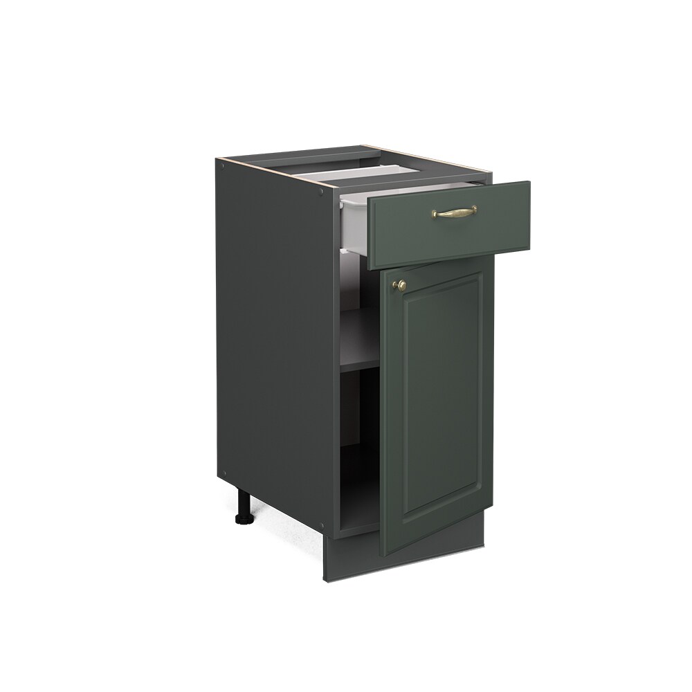 Vicco Schubunterschrank Küchenschrank Küchenmöbel Fame-Line Anthrazit Grün-Gold Landhaus 40 cm Küche Einbauküche Drehtür Schublade Einlegeboden Blende Küchenzeile