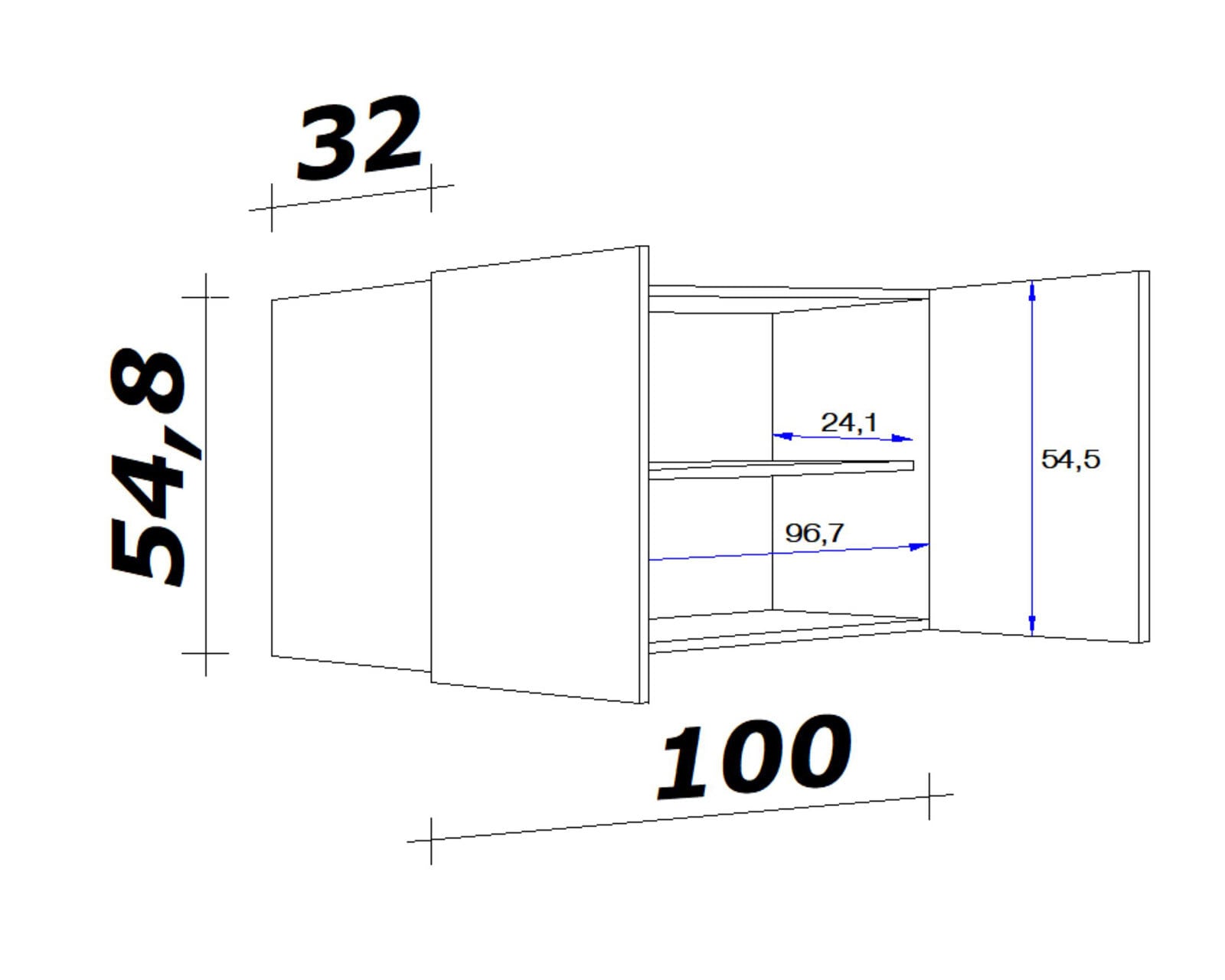 Hängeschrank Nano Braun 100 x 54 x 32 cm