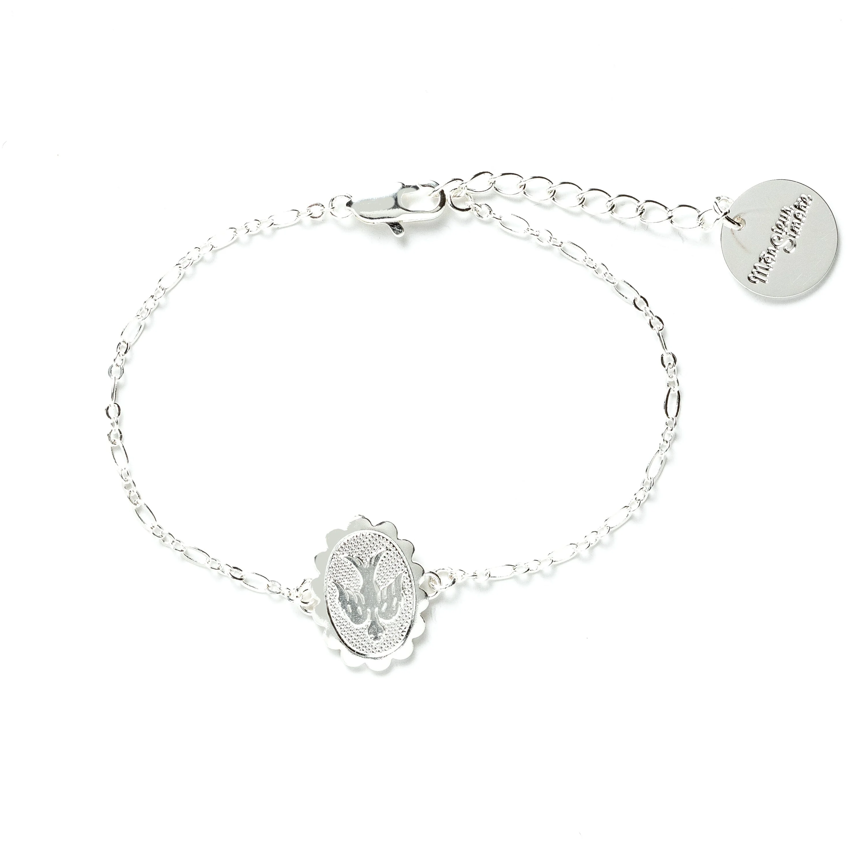 THÉMIS - Bracelet colombe émaillé doré à l'or fin | Argent