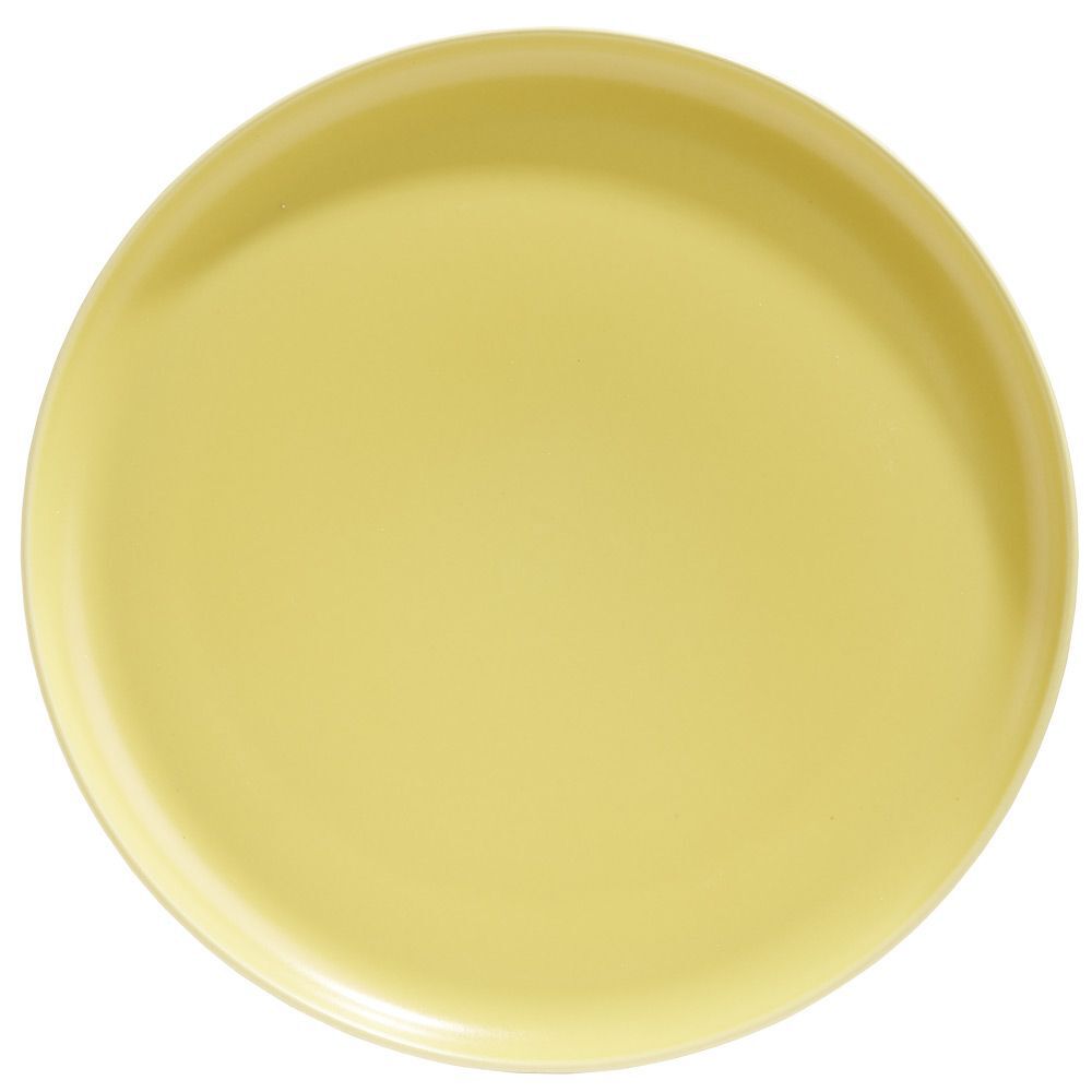 Assiette plate ronde Oslo porcelaine jaune uni