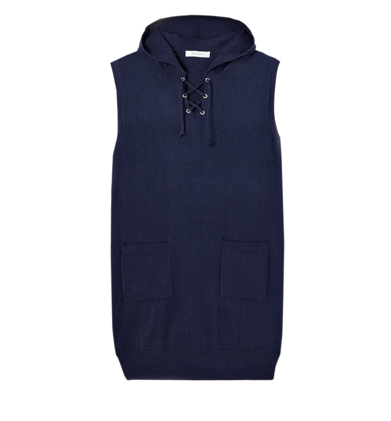 Robe maille à capuche Femme - Marine