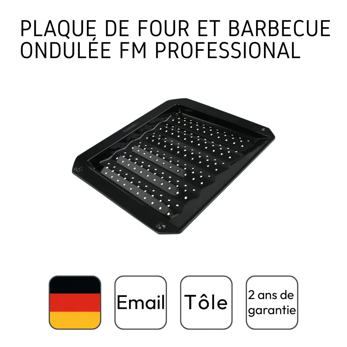 Plaque ondulée et perforée pour four et barbecue en tôle Barbecue FM P