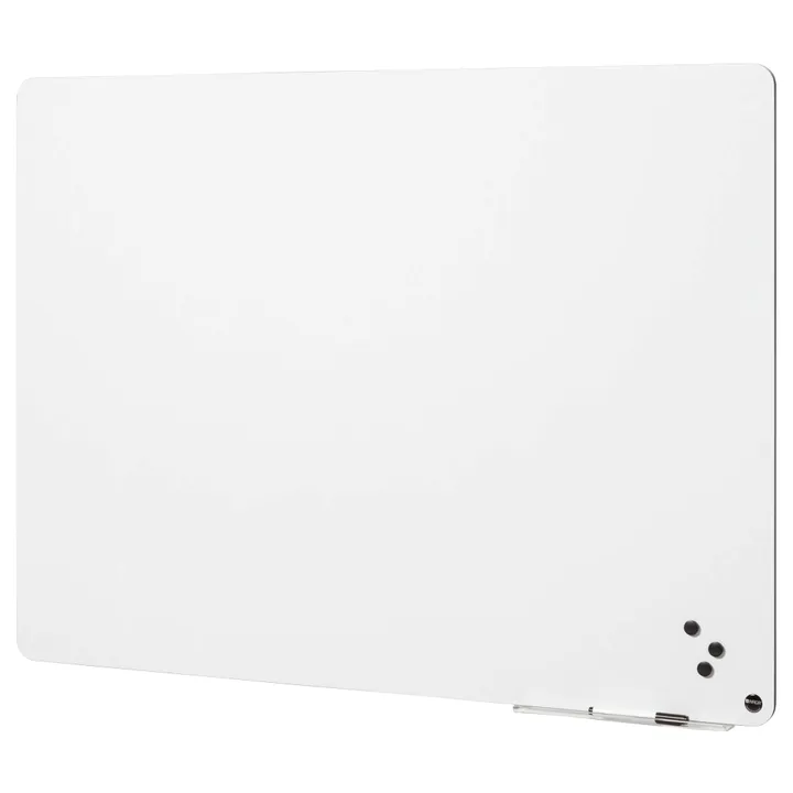 Whiteboard rammeløs 117x150 cm hvid - inkl. 30 cm pennebakke, 1 marker og 3 magneter