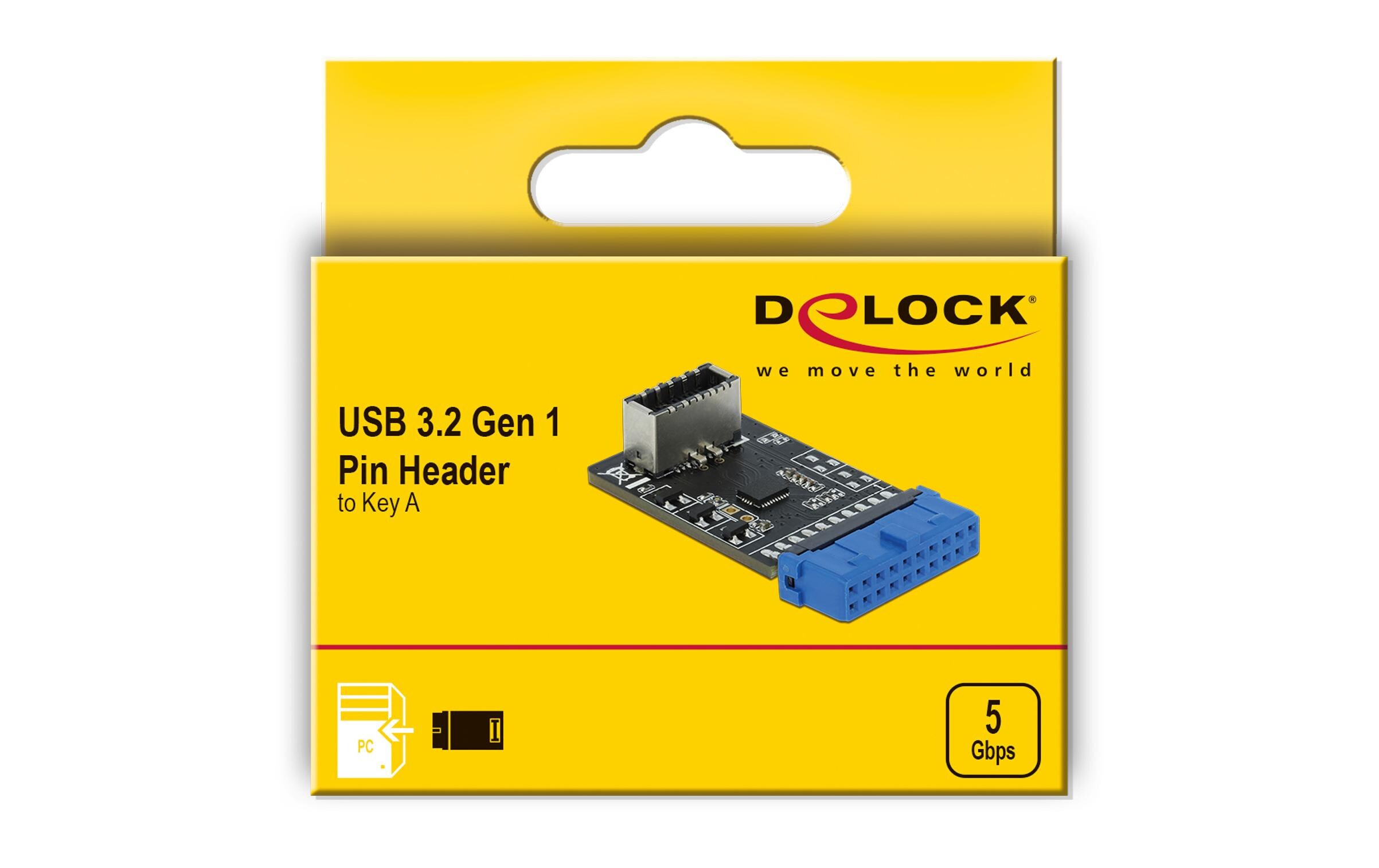 USB 3.1 Adapter Pfostenbuchse USB-Pinheader - USB Key-ADelock USB 3.2 Gen 1 Adapter Pfostenbuchse zu intern Key A Buchse