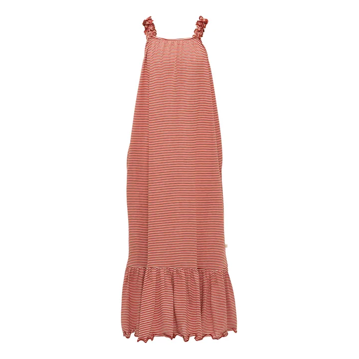 Minimalisma Robe Rayée en Soie Hope | Rose