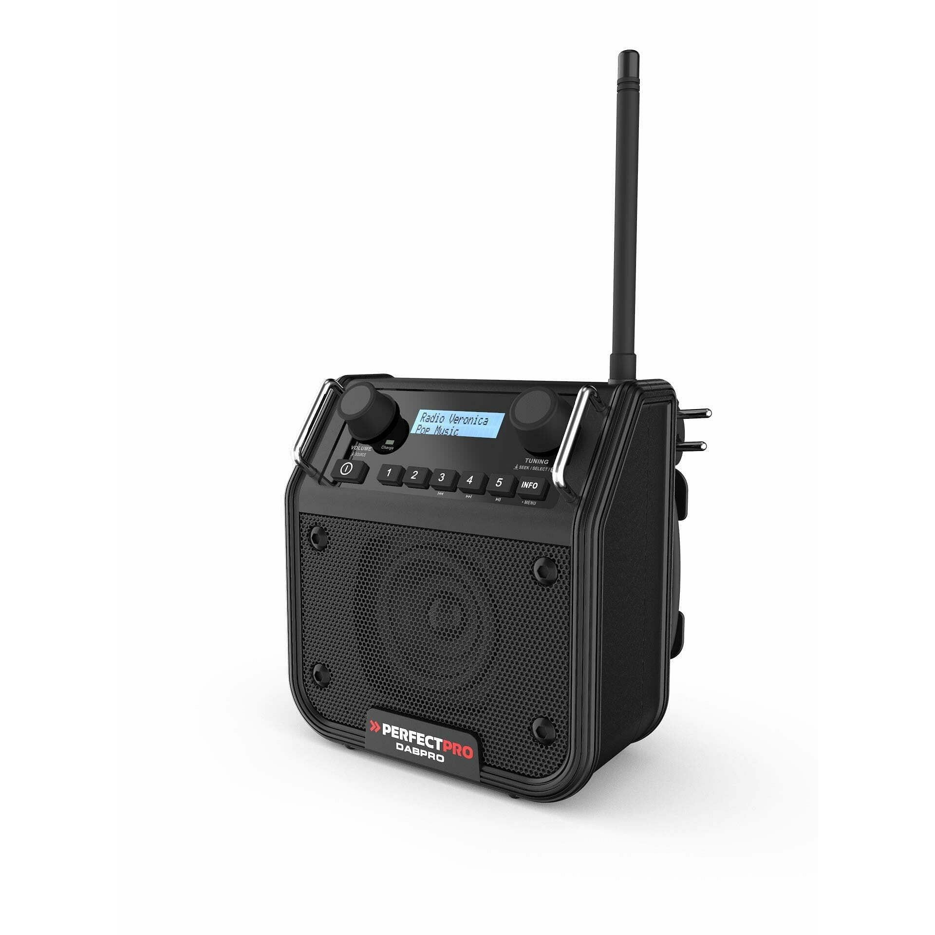 Perfectpro DPR2 DABPRO Bouwradio DAB  FM Bluetooth Oplaadbaar