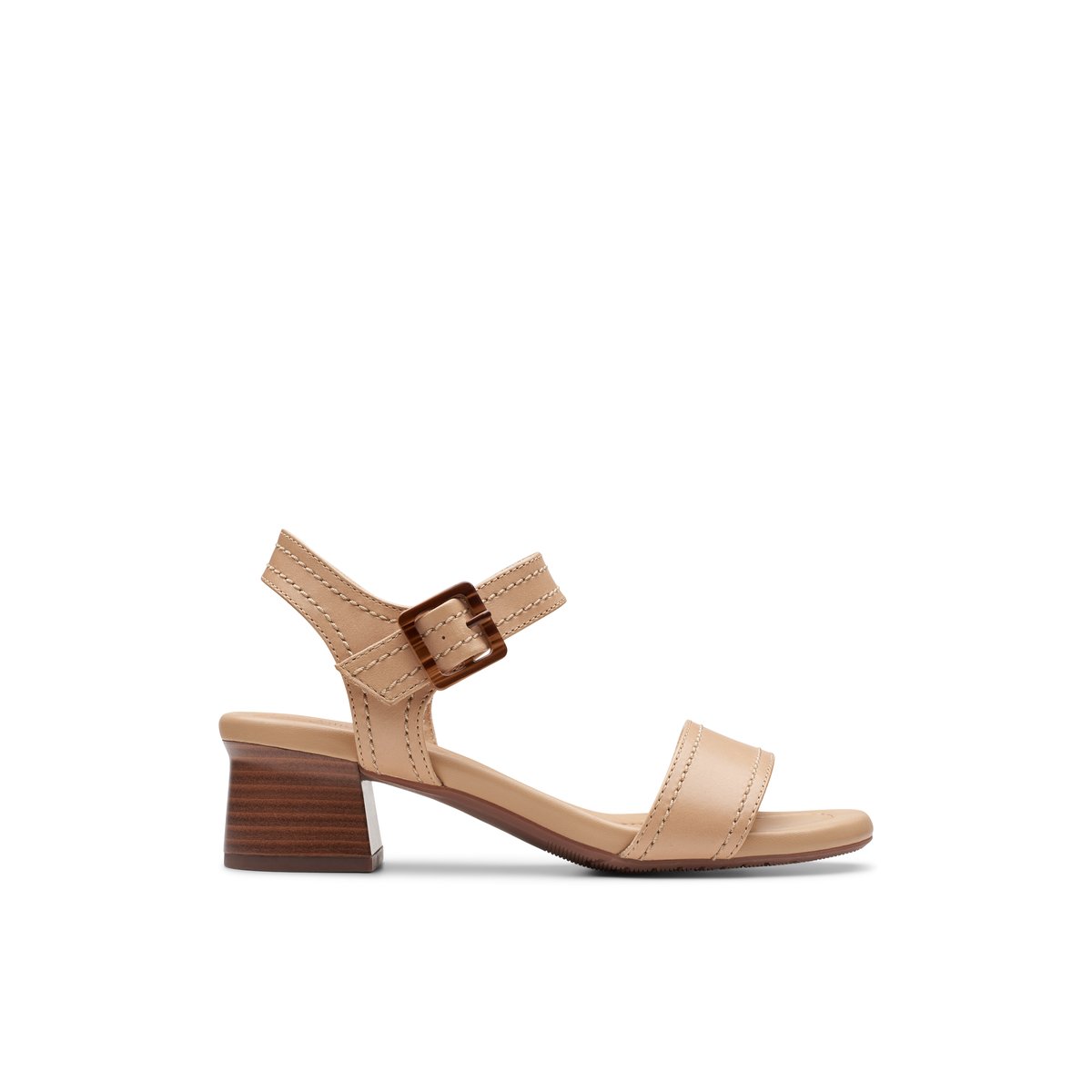 CLARKS-Desirae_c-Sandales à lanières - Talon bloc - Beige