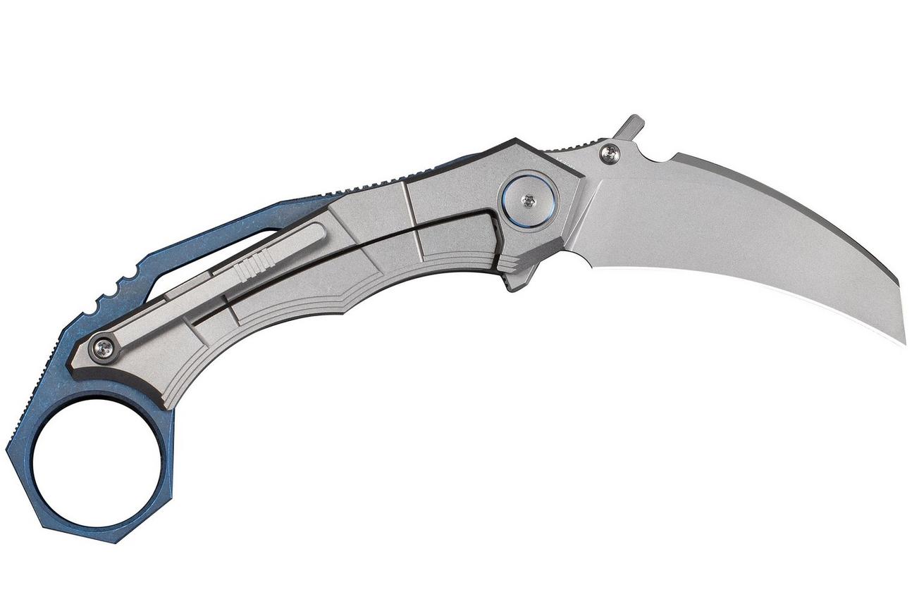 WE Knife Tayra WE24069-2 Stonewashed Bohler M390, Gray Titanium, zakmes