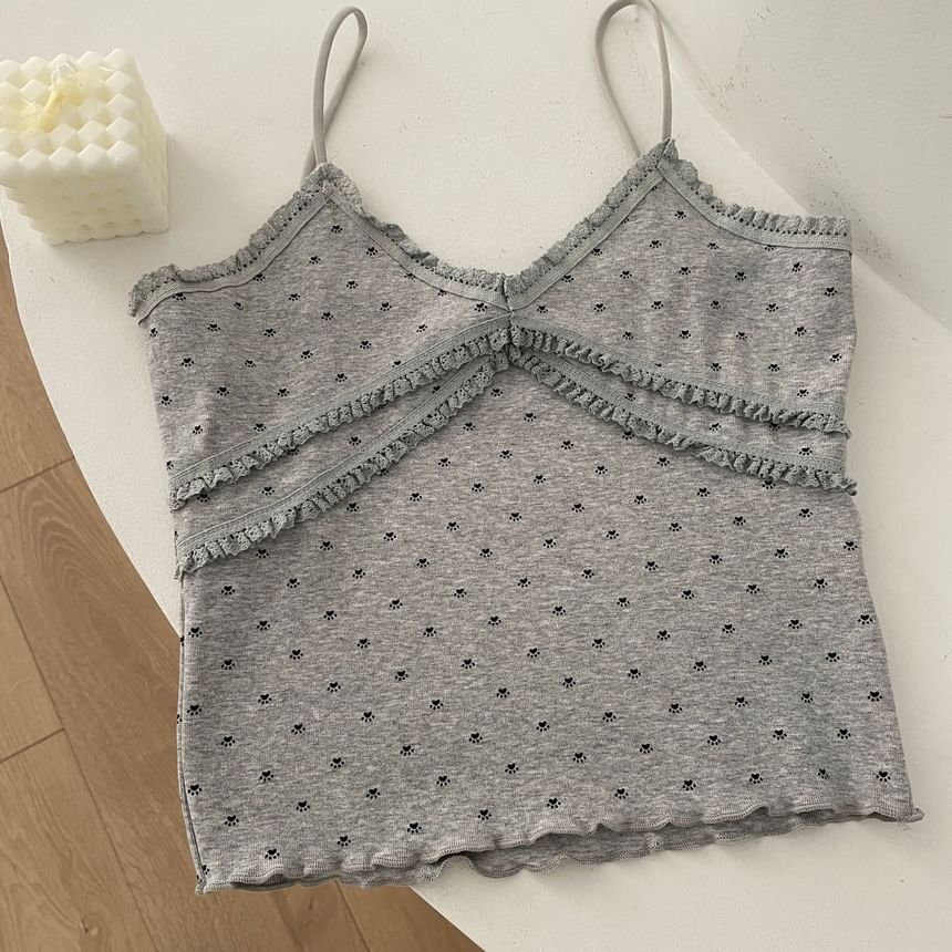 Rosehedge - V-hals camisole top met bloemenruffle-afwerking