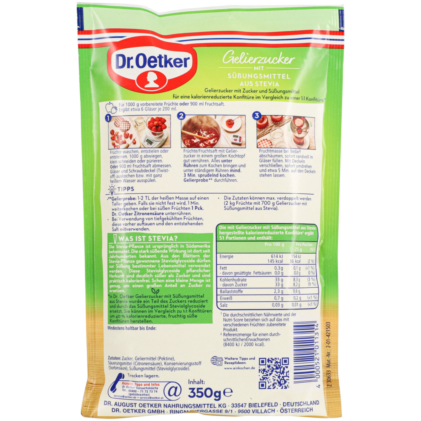 Dr. Oetker Stevia-Gelierzucker