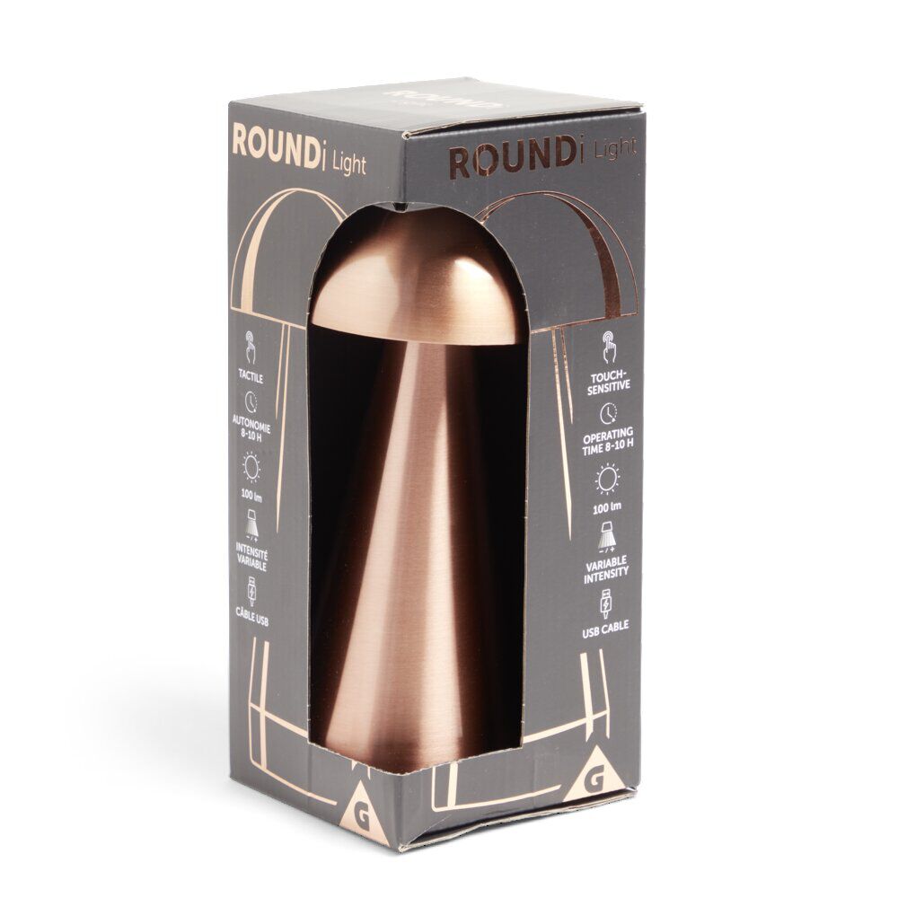 Lampe de table Roundi USB tactile orange Ø9,5xH22,5cm