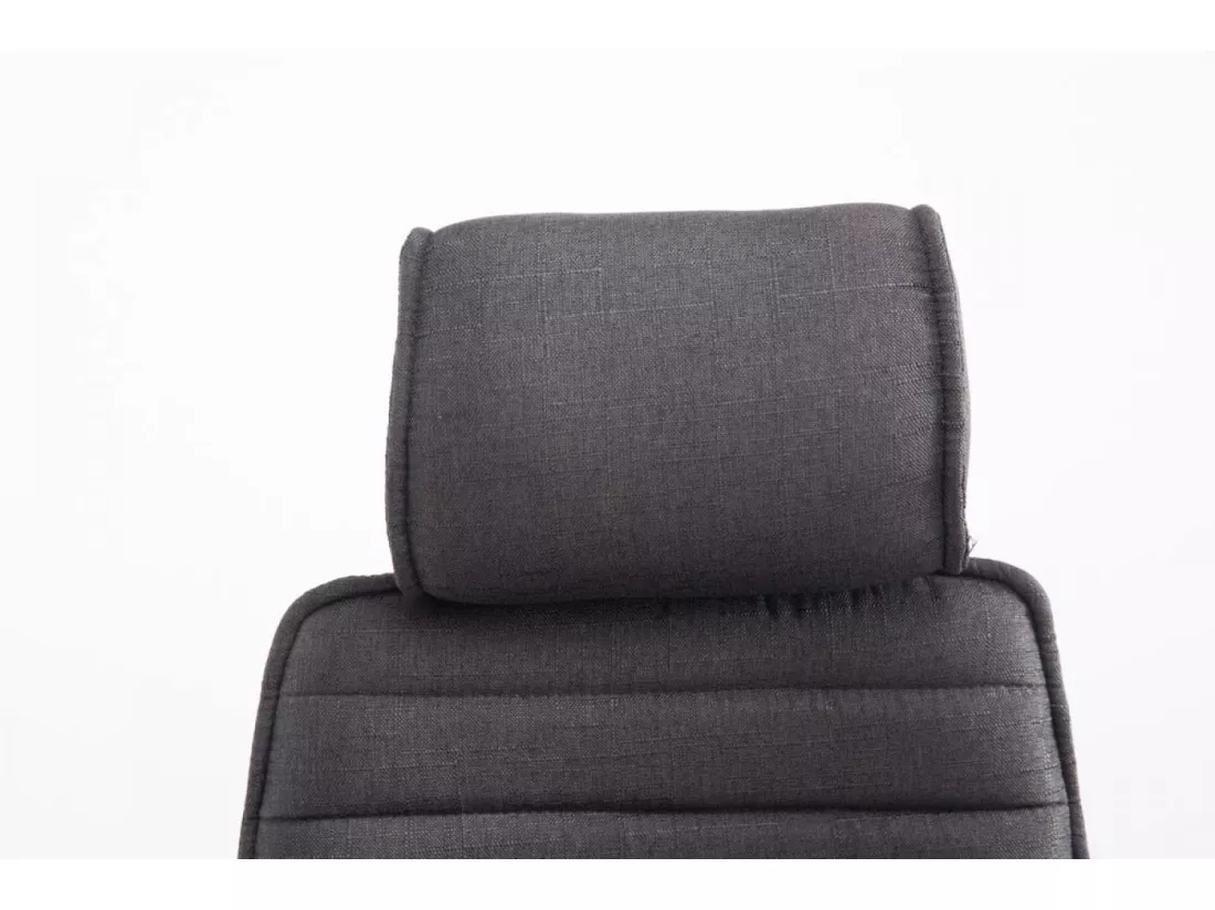 Chaise de bureau - Tissu & Métal chromé - Gris foncé - Rako