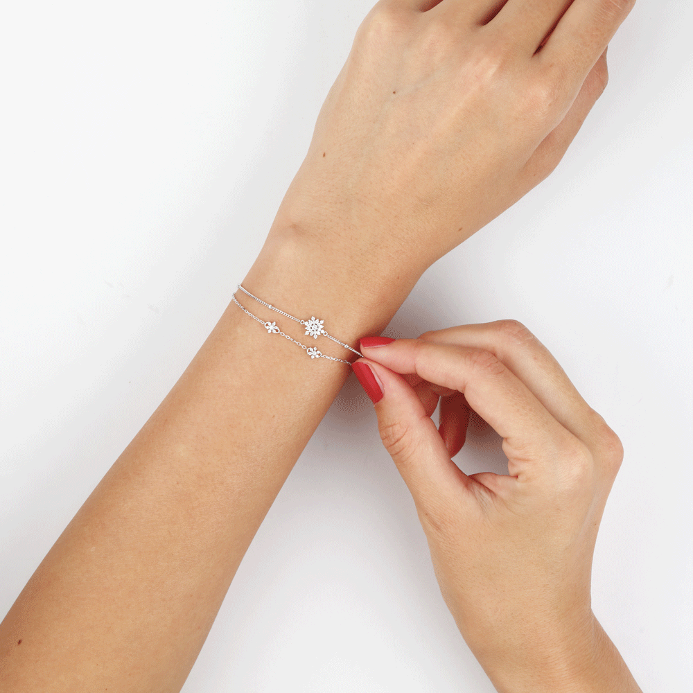 Bracelet Leila Argent Blanc Oxyde De Zirconium