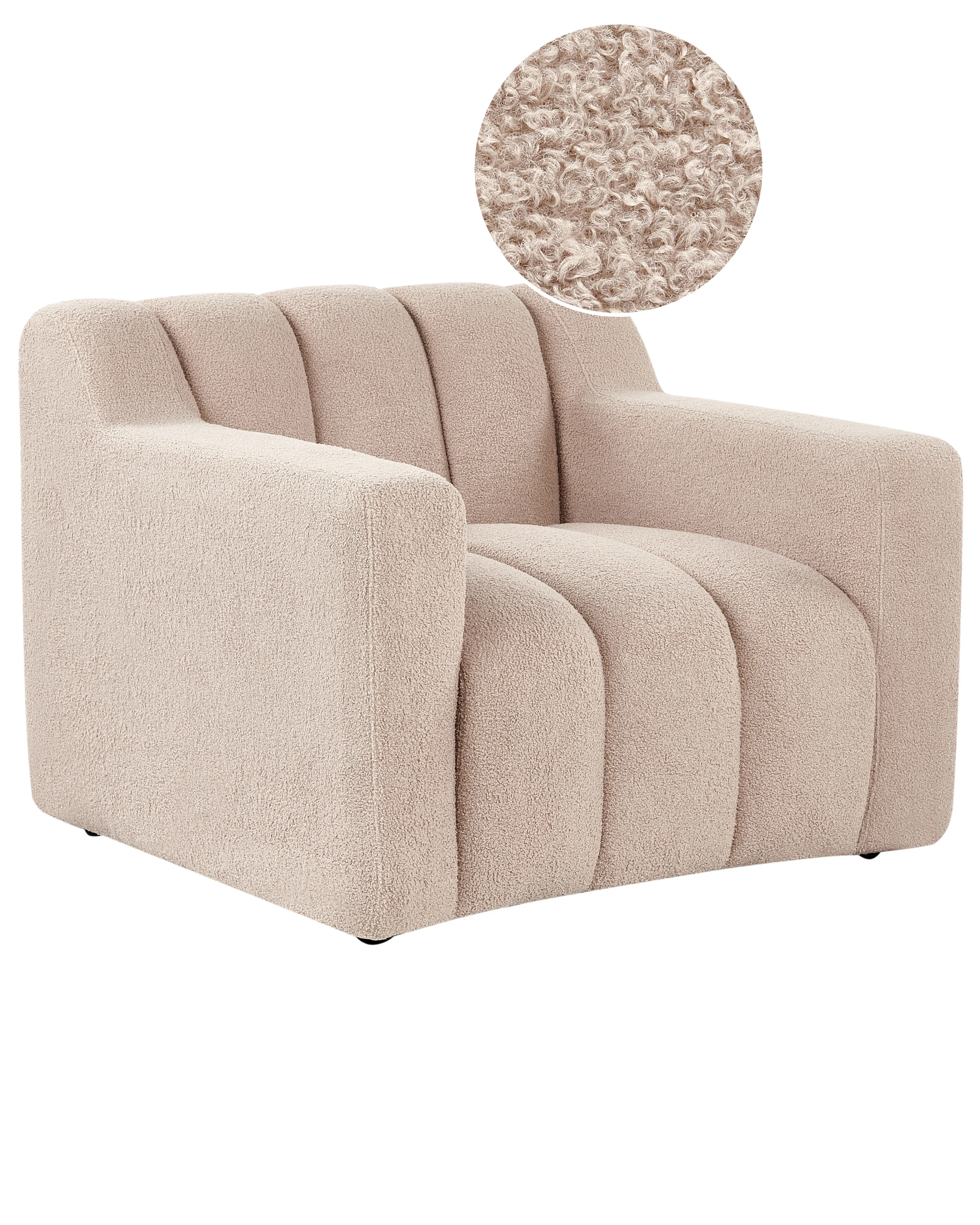 Fauteuil AGERUP Bouclé Beige