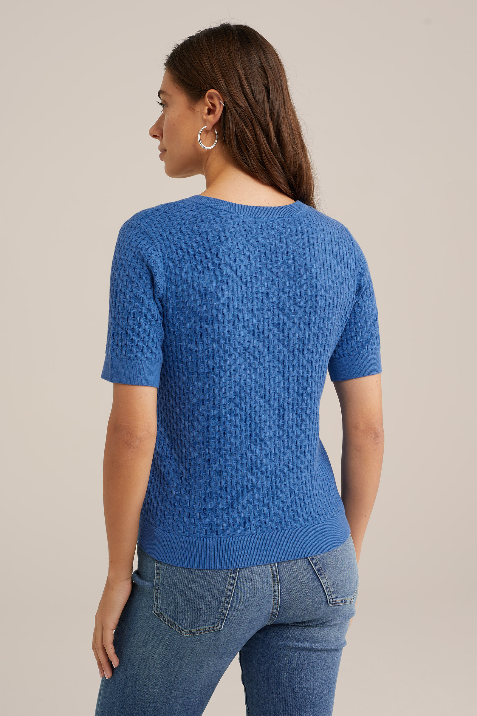 trui met structuur WE Fashion Blauw