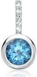 14 karaat hanger Topaas 5 Diamanten 0.0425 ct.