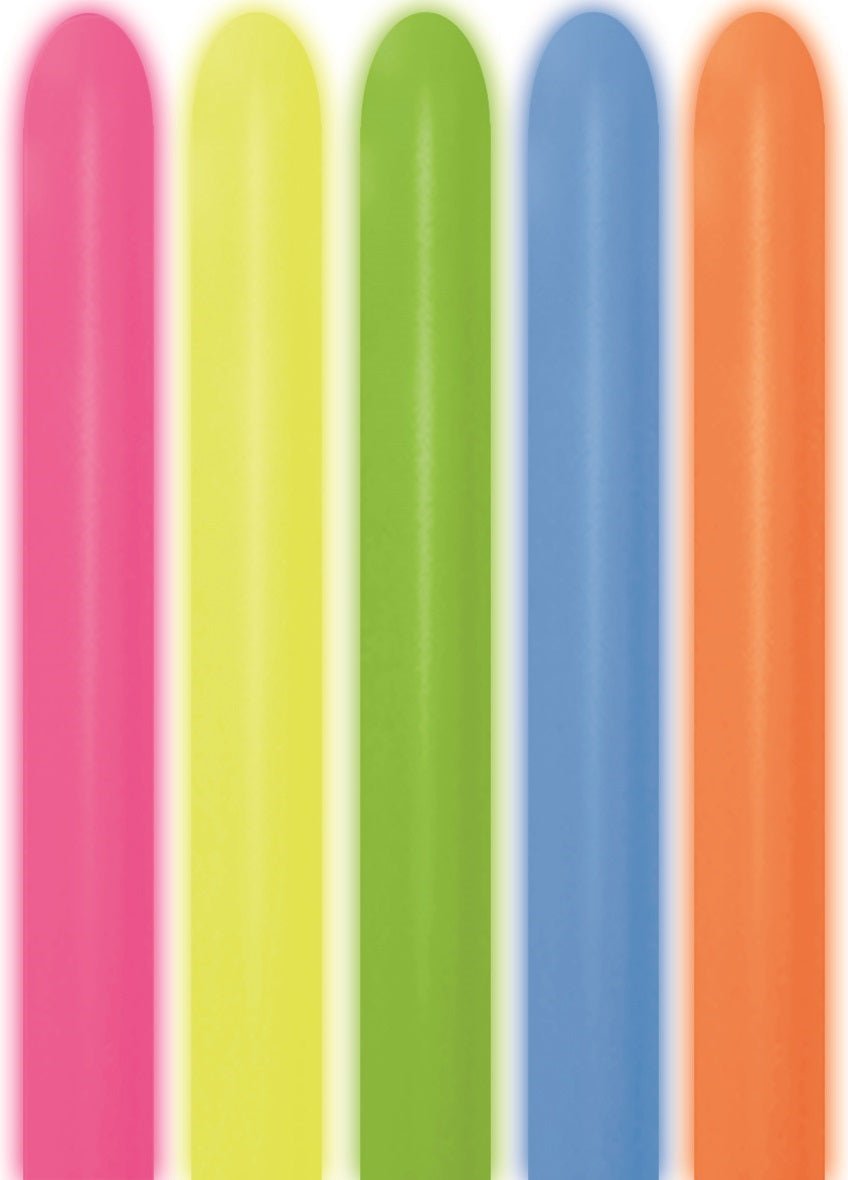 Gekleurde Modellleerballonnen Neon 1,52m 50st