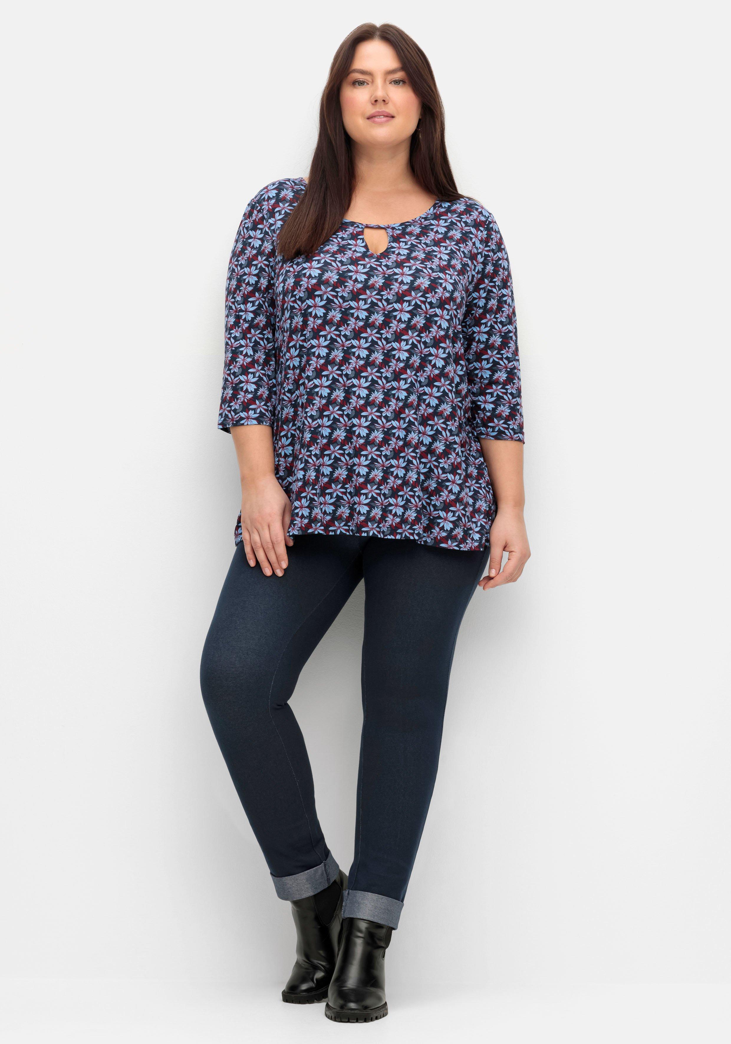 3/4-Arm-Shirt mit Cut-out am Ausschnitt