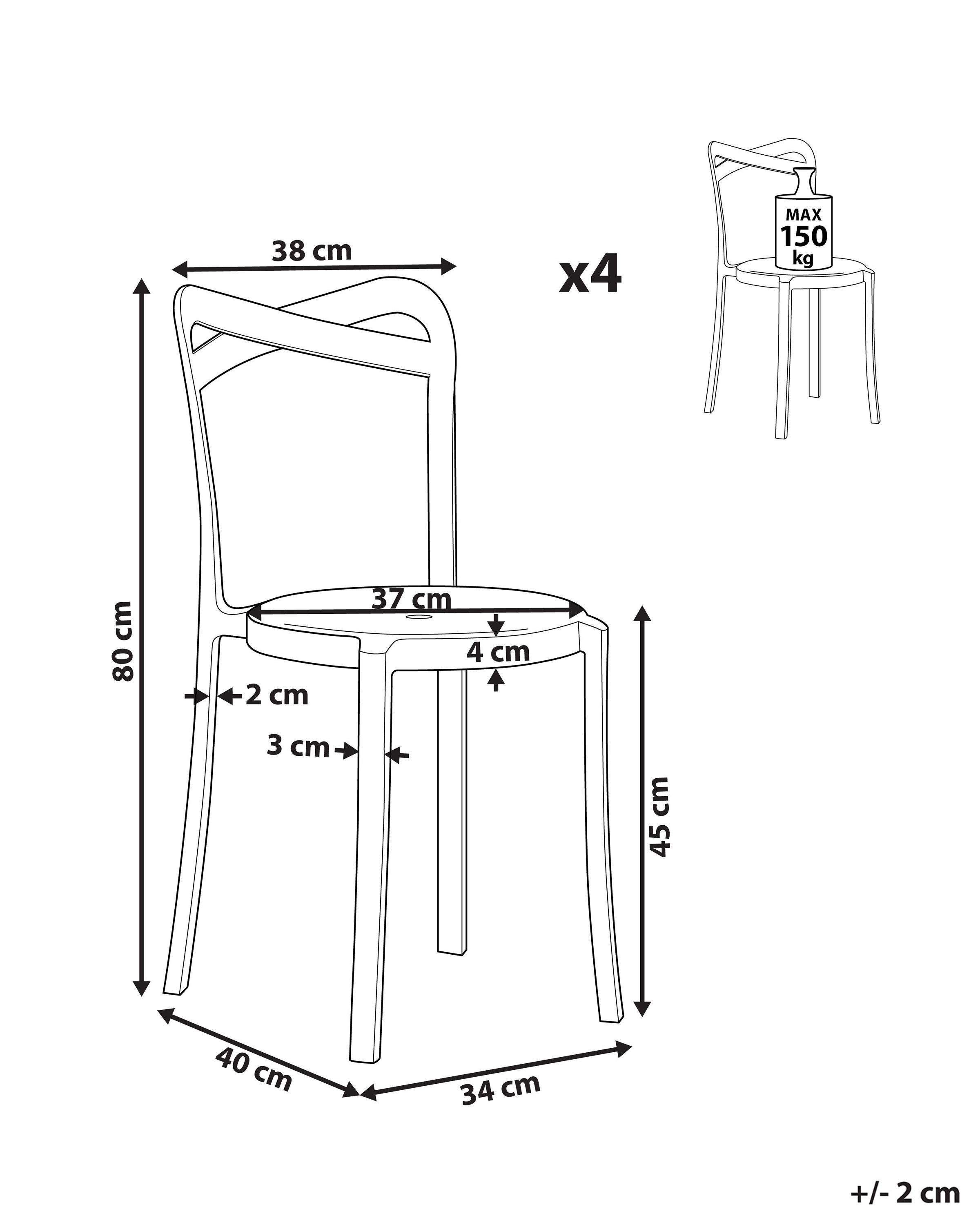 Set van 4 tuinstoelen CAMOGLI Wit