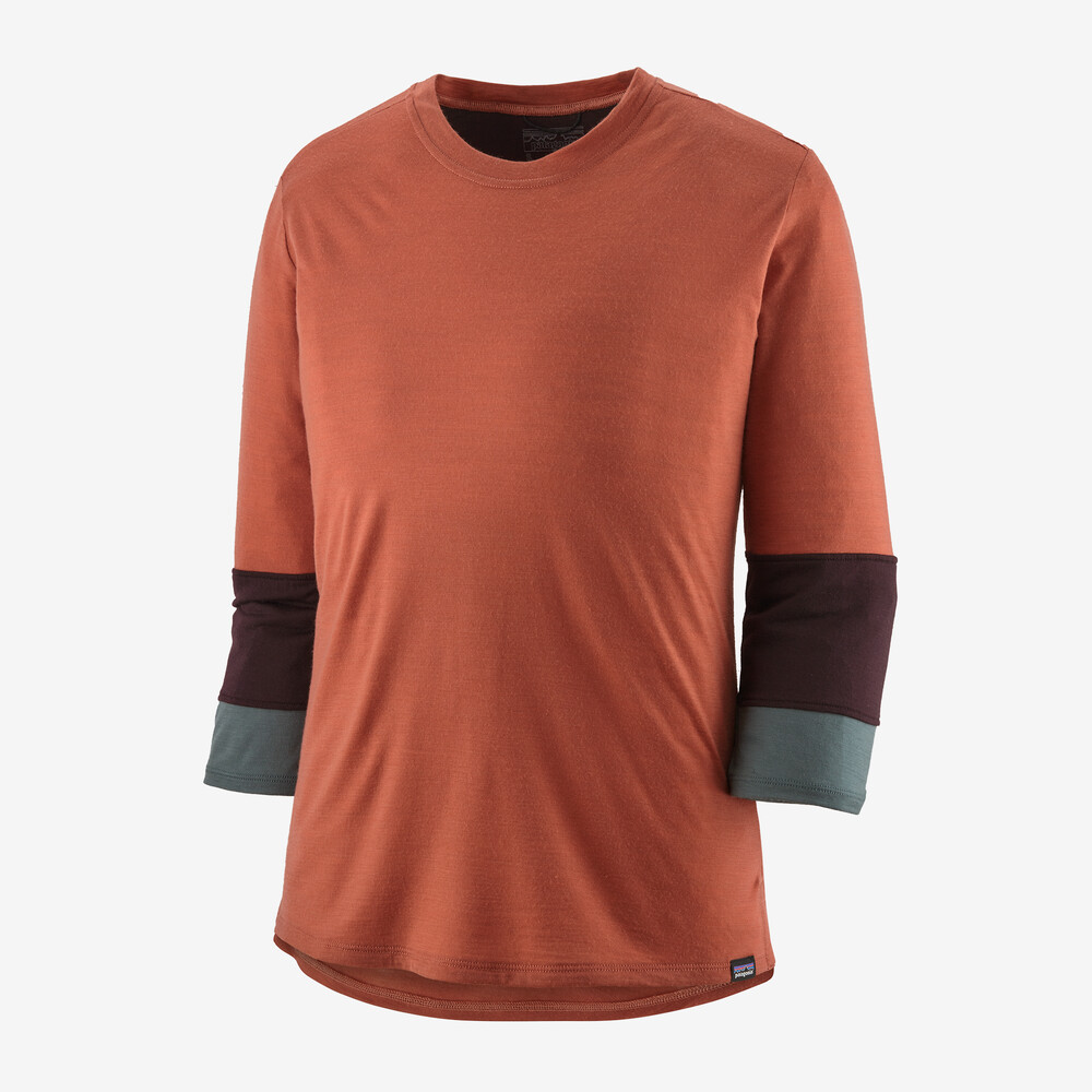 Damen-Radtrikot aus Merinowolle mit 3/4-Ärmeln