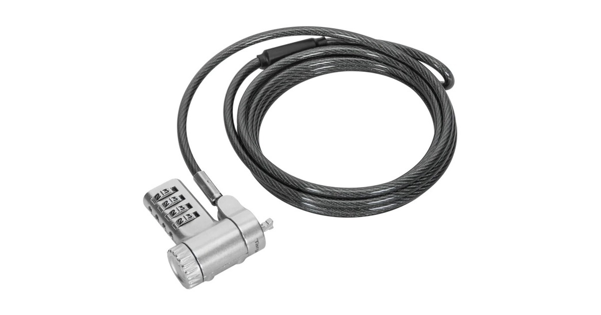 TargusDEFCON Ultimate Universal Serialised Combination Cable Lock with Slimline Adaptable Lock Head diefstalbeveiliging