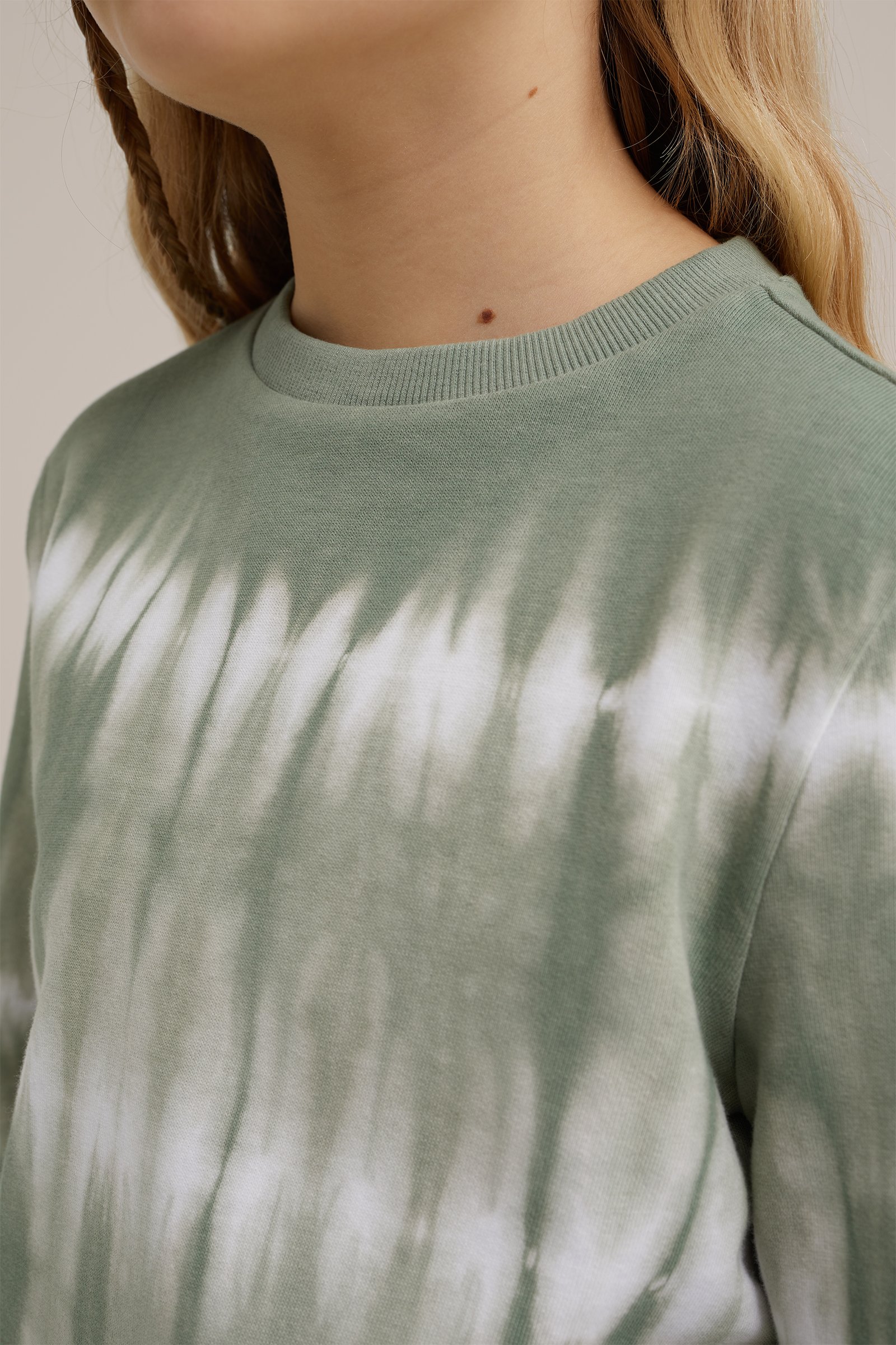 Meisjes sweater met tie-dye WE Fashion Khaki
