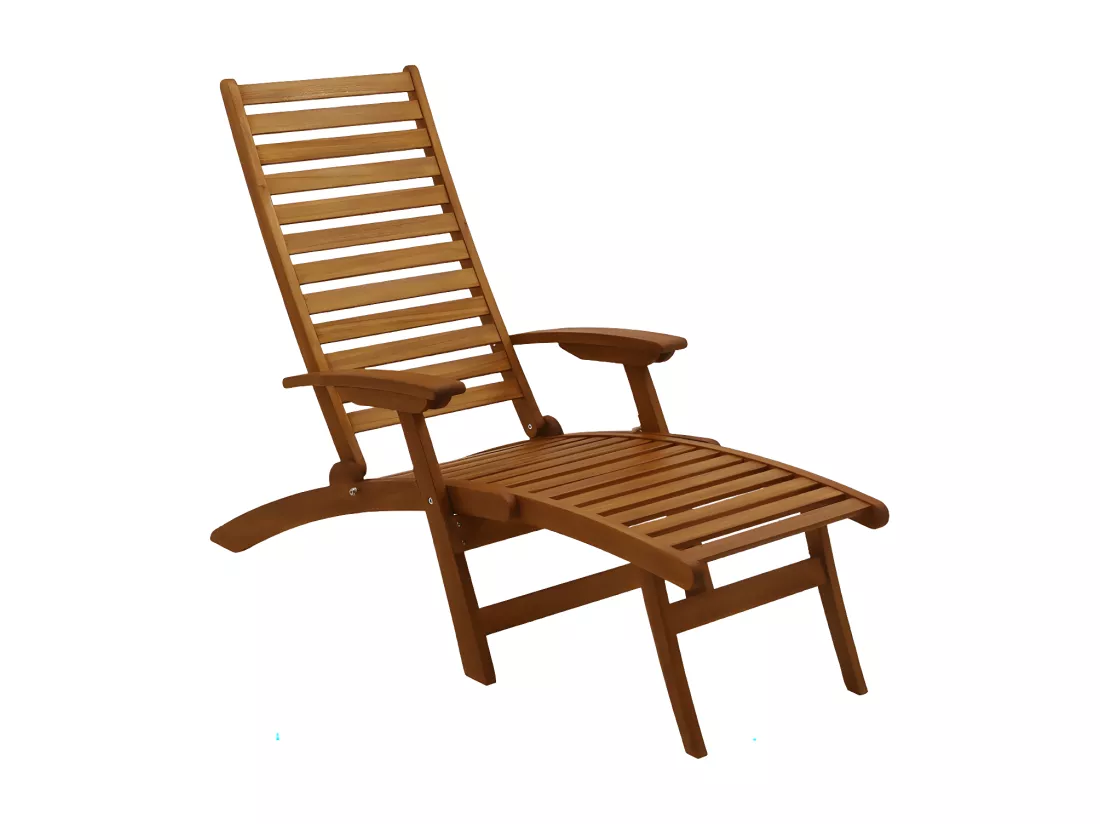 Bain de soleil inclinable 3 positions en bois massif RIO