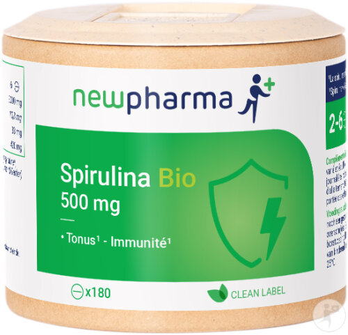 Newpharma Spiruline Bio 500mg Complément Alimentaire 180 Comprimés