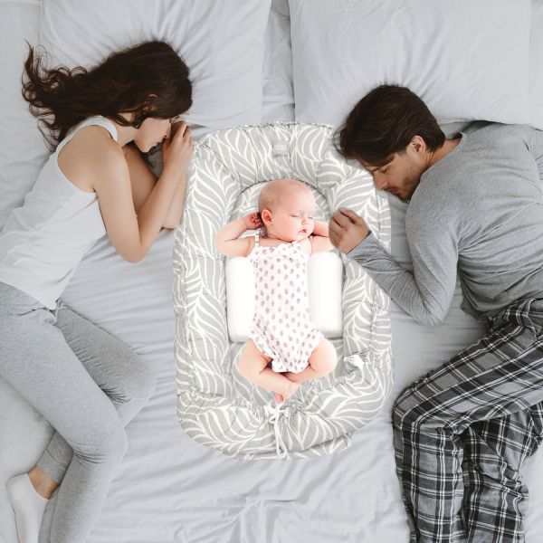 Babyjem Babynest Grijs/Bladeren Patroon