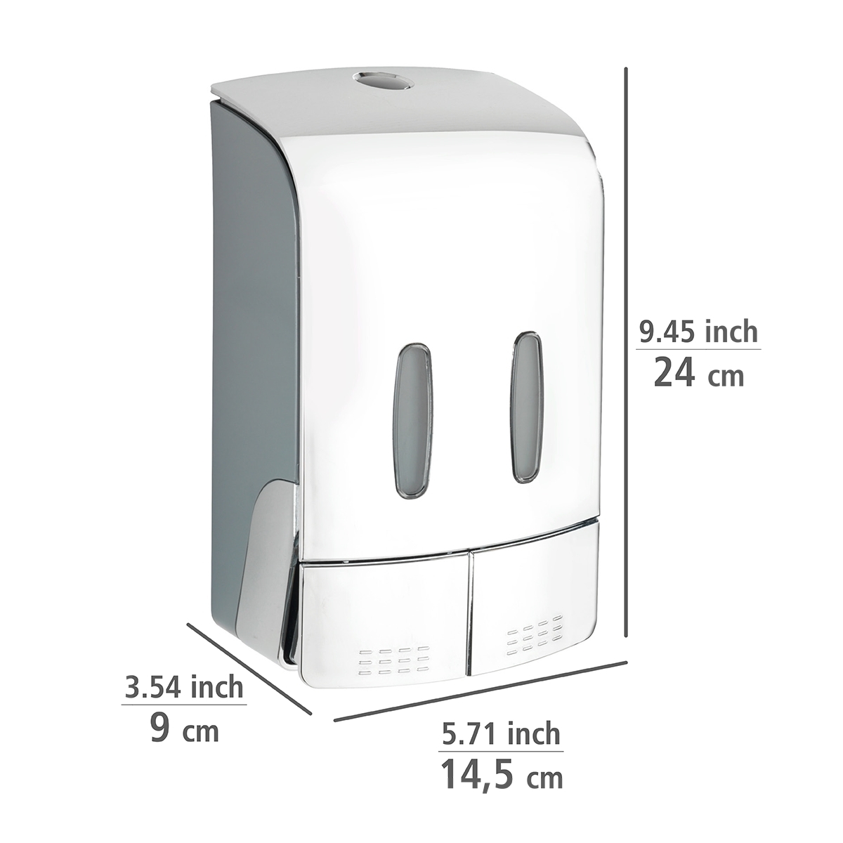 Wenko Tartas desinfectie & zeep wanddispenser 2x480 ml kunststof chroom