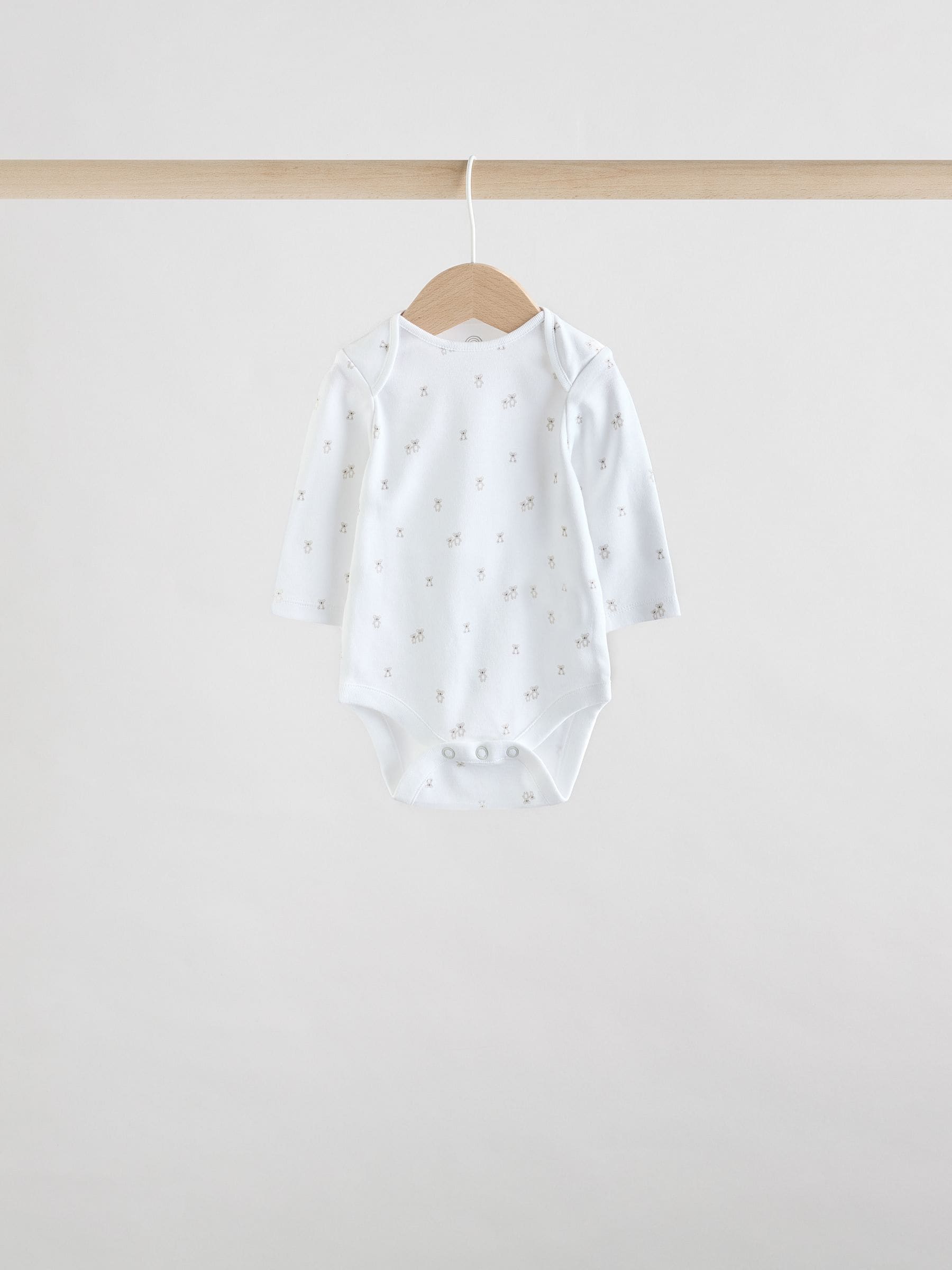 Wit met figuurprint - Baby Bodysuits met Lange mouwen van 100% katoen