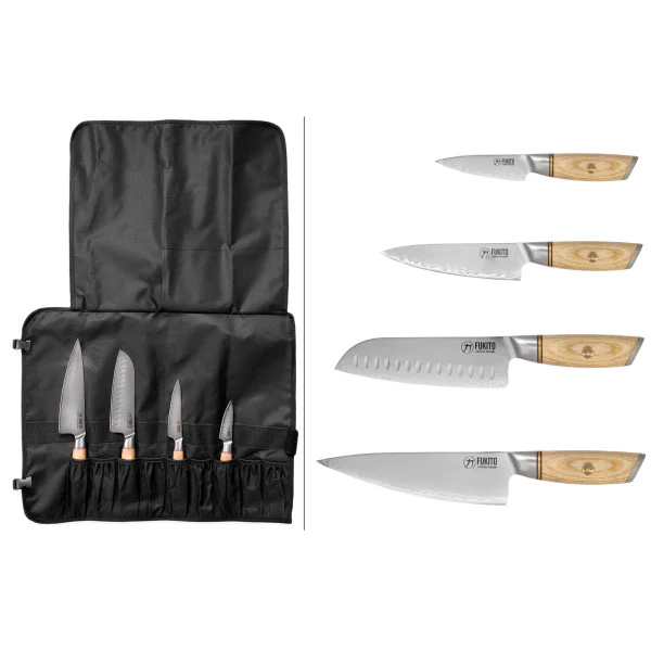 Trousse 4 couteaux de cuisine Fukito Pakka San Mai Fukito