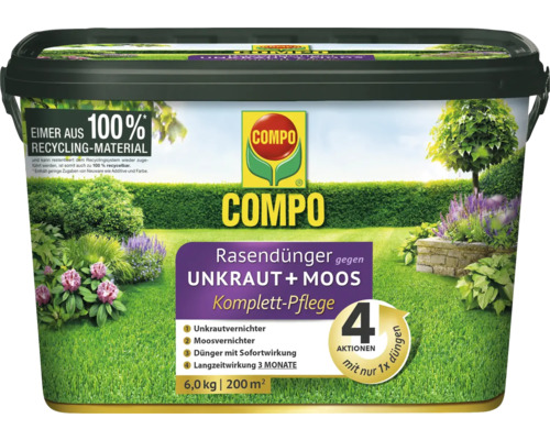 Gazonmeststof tegen onkruid en mos COMPO Complete Care 6 kg 200 m²