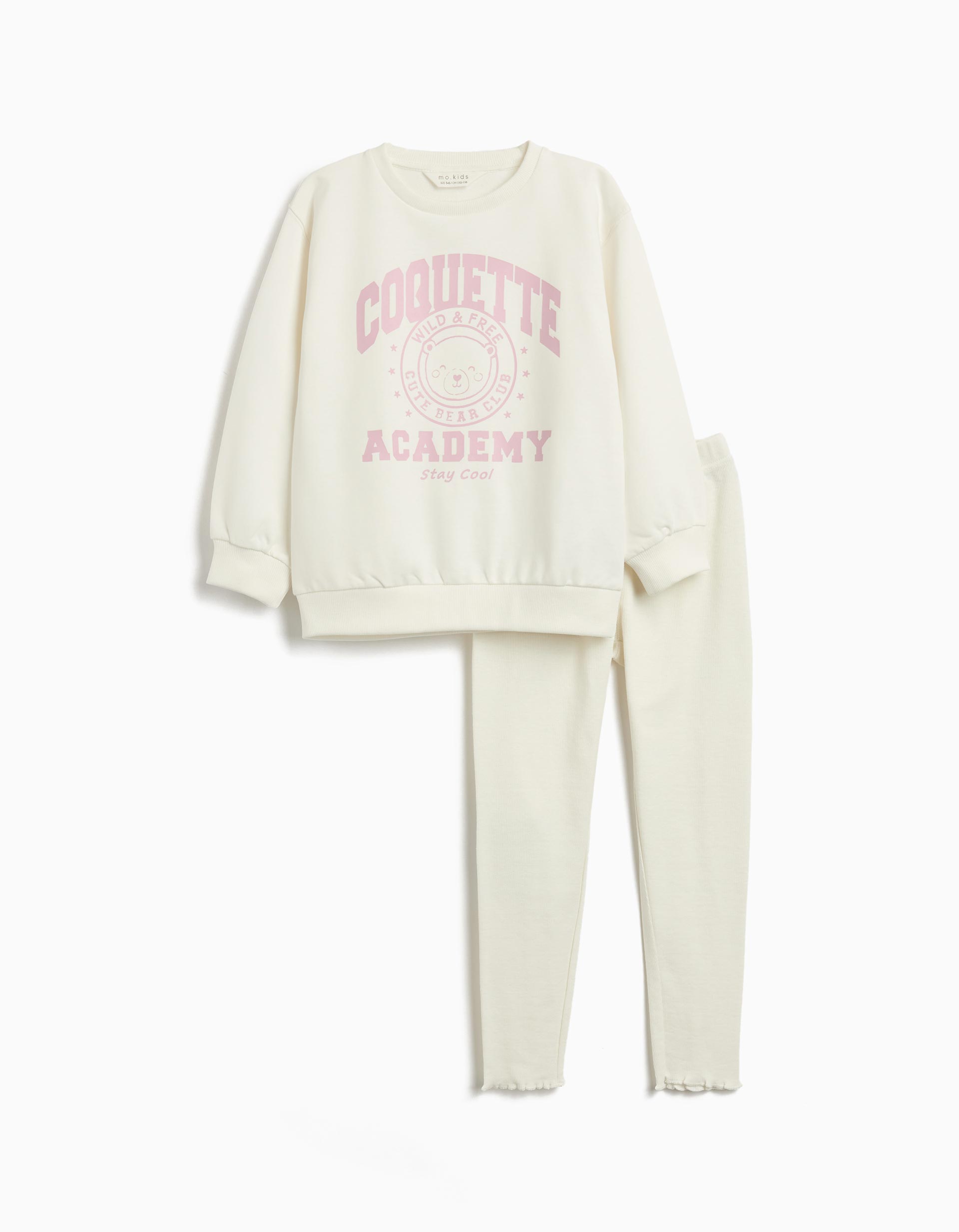 Conjunto Sweatshirt e Leggings, Menina, Branco