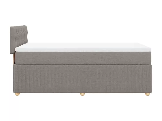 Sommier à lattes de lit avec matelas Taupe 90x190 cm Tissu