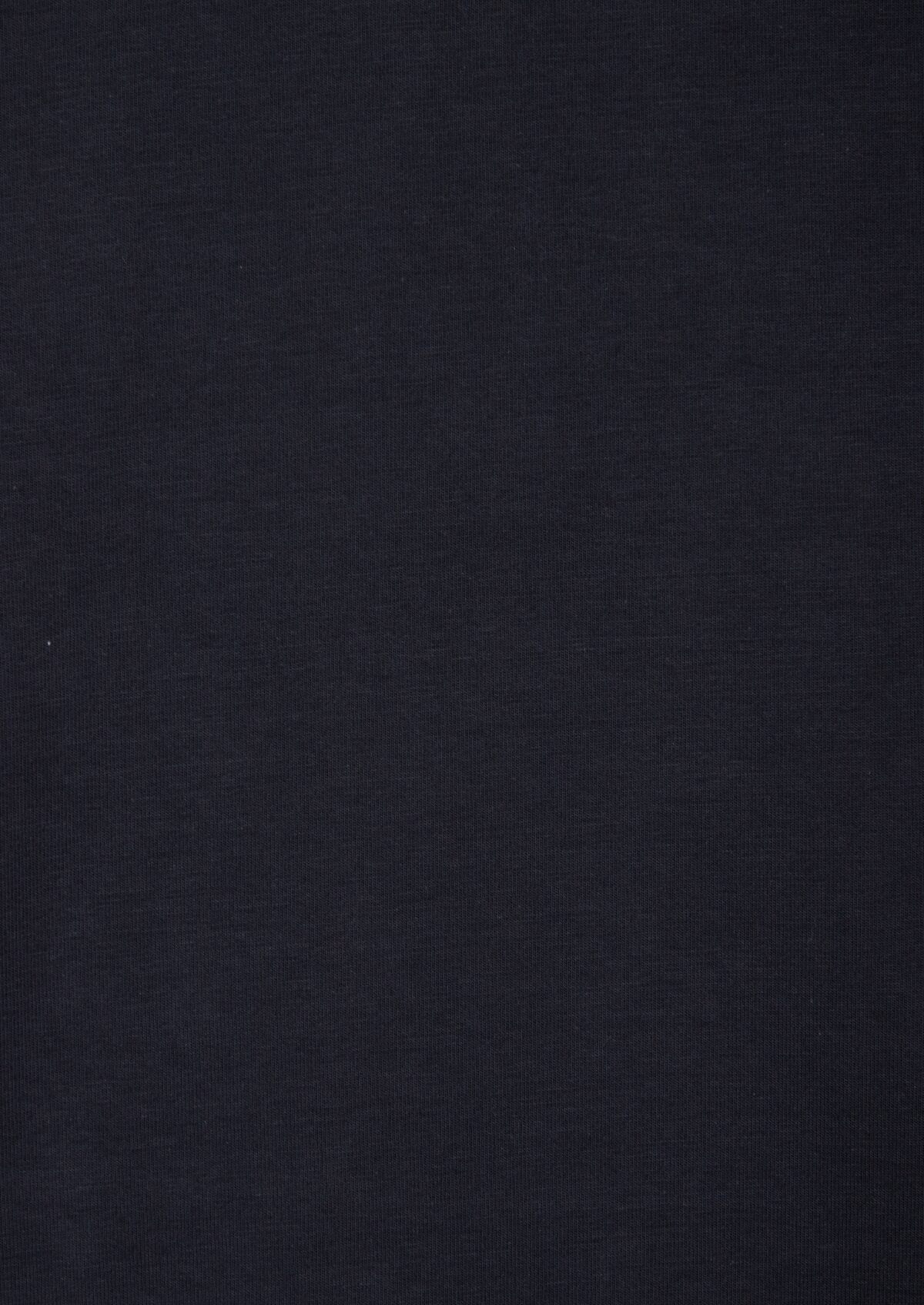 Tee-shirt manches courtes en coton stretch col rond uni bleu marine