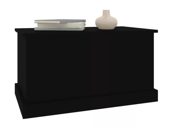 Boîte de rangement noir 70x40x38 cm bois d'ingénierie