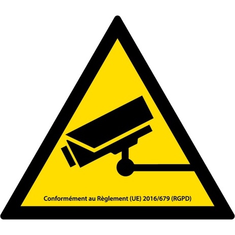 Panneau Information vidéosurveillance – Signalétique triangle jaune