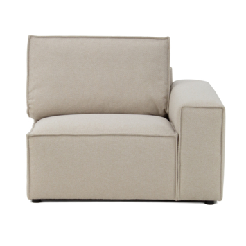 KARWEI modulaire bank James eindstuk hoek kort rechts grof geweven beige polyester