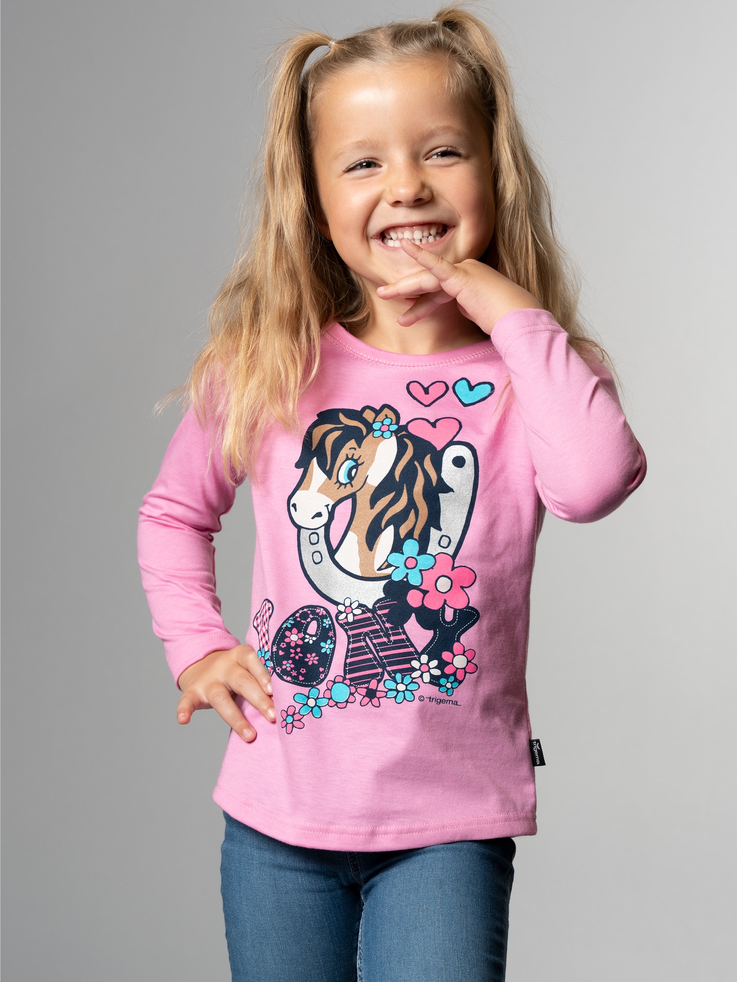 Langarmshirt mit süßem Pony-Print Candy