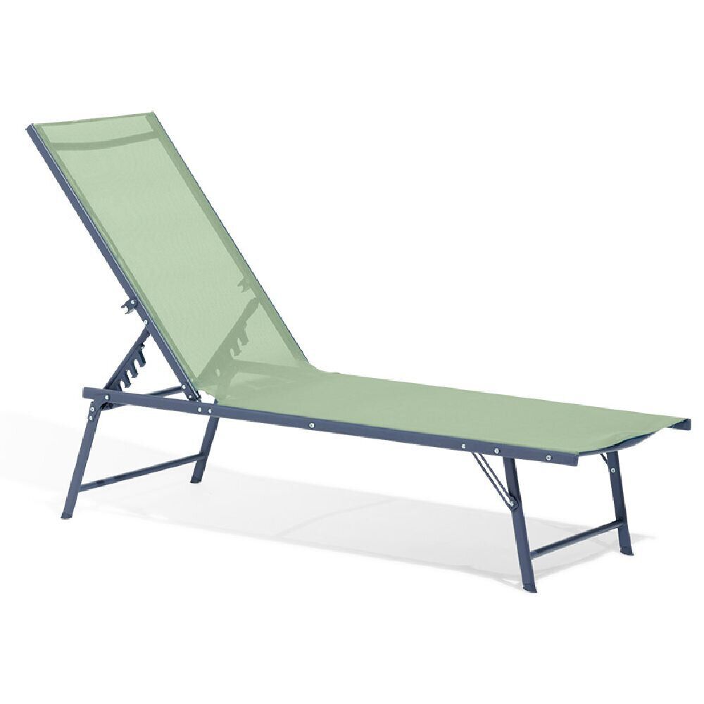 Bain de soleil Dream 5 positions vert L.181 x l.55 x H.33/90.5 cm