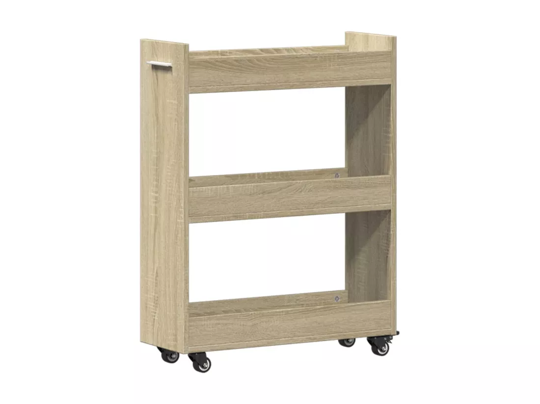Armoire avec roues chêne sonoma 60x22x79 cm bois d'ingénierie