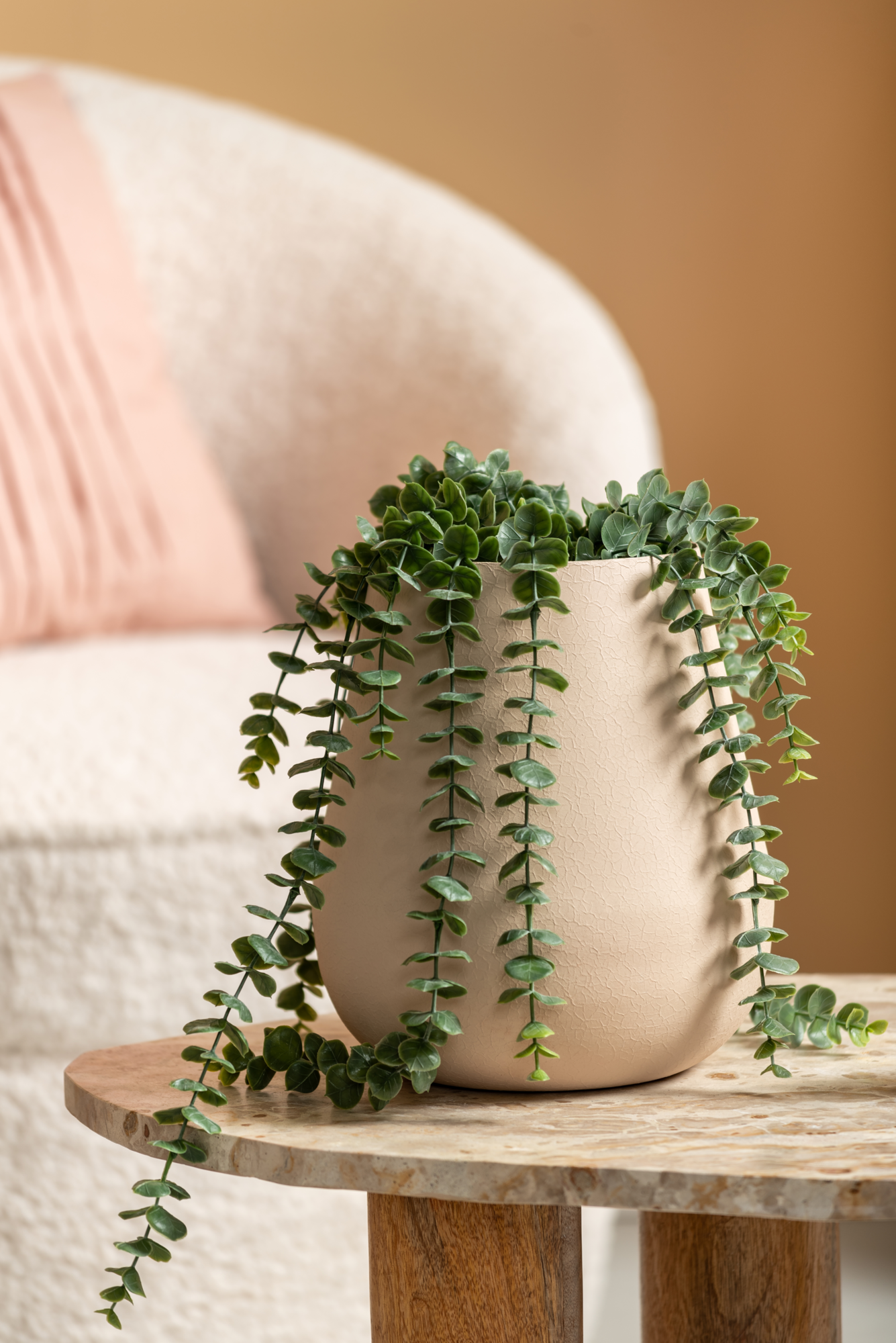 Vase Boaz iron textured warm grey