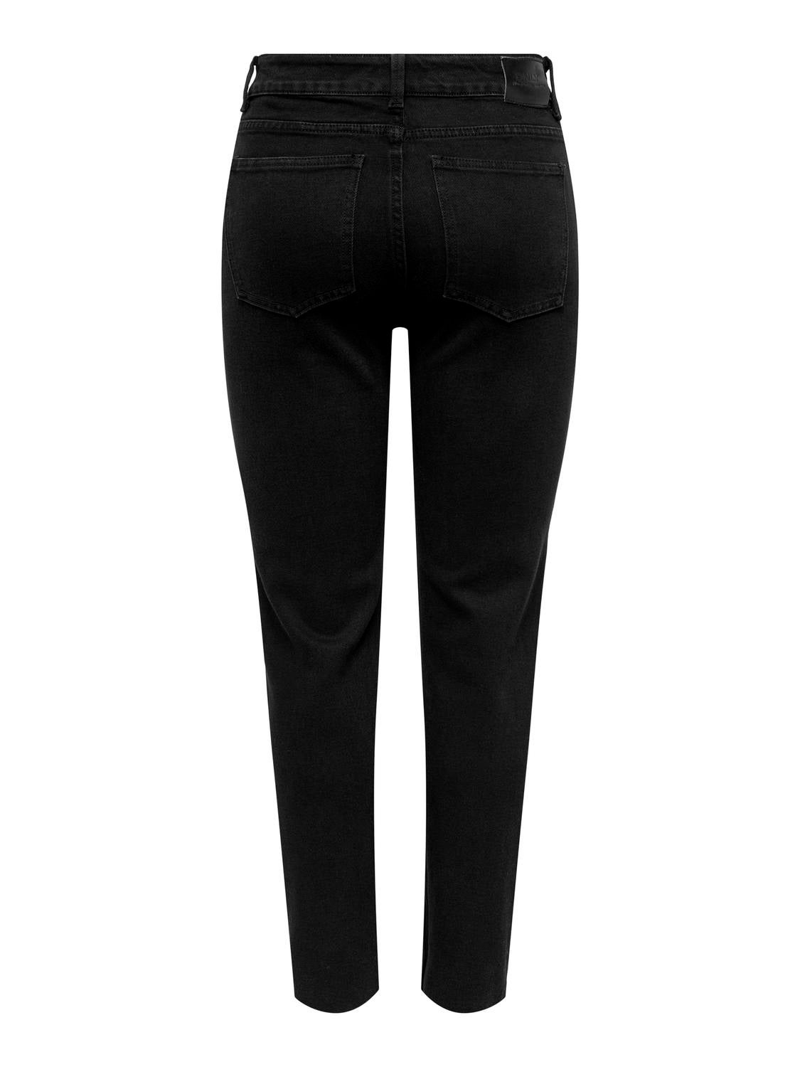 ONLEMILY Hohe Taille Gerade geschnitten Jeans Black Denim