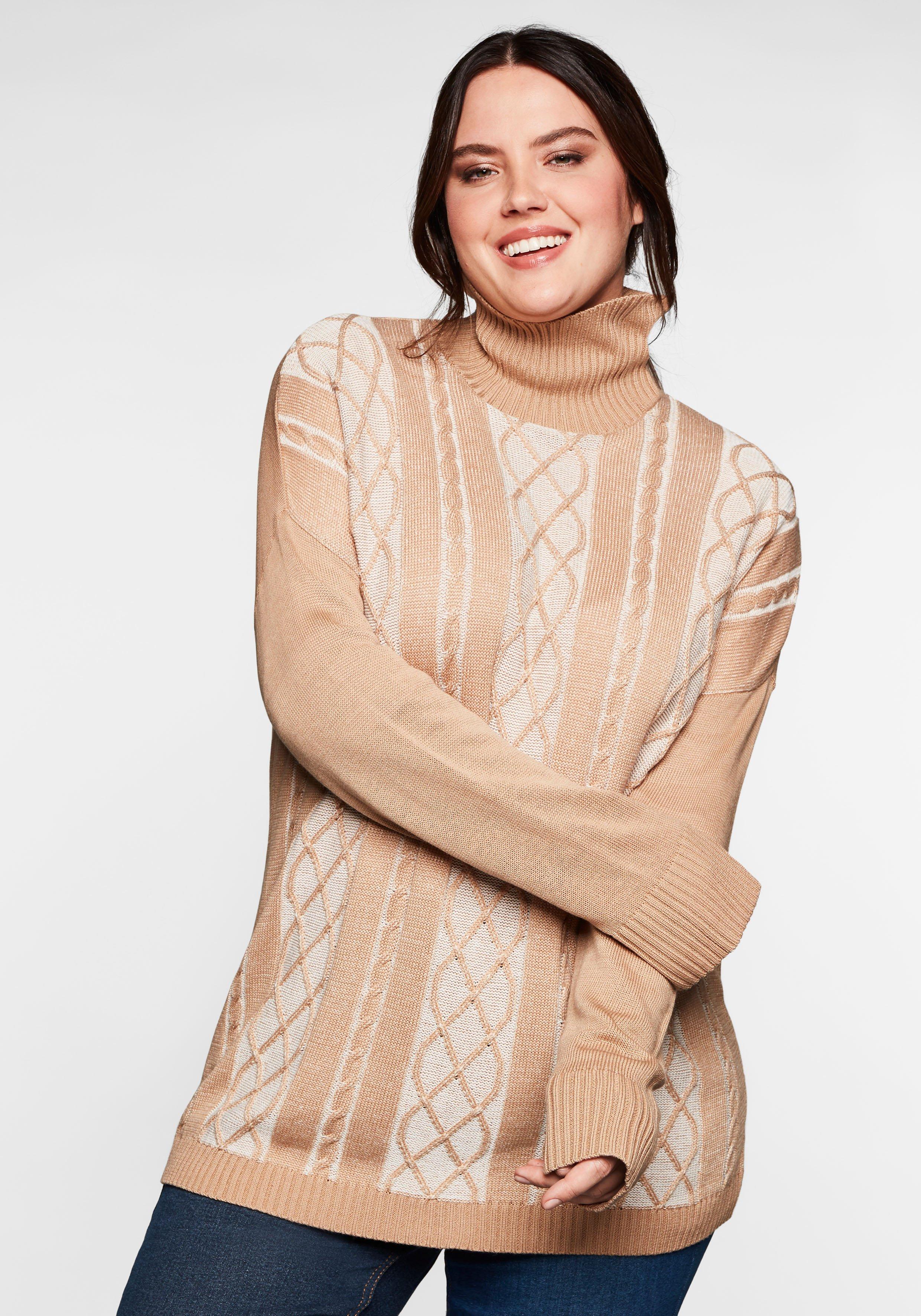Pullover mit Rollkragen, im Mustermix