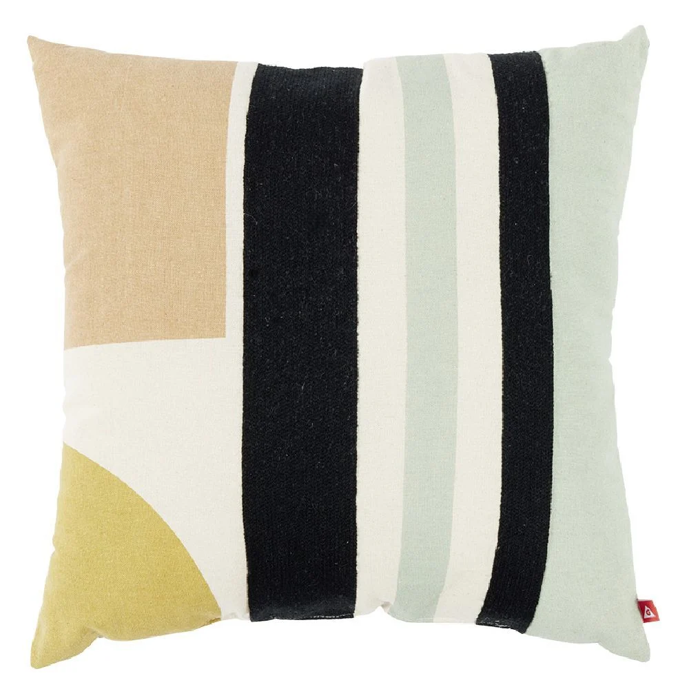 Coussin déco art organique 45x45cm beige